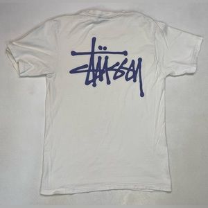 Stussy Graphic Logo T-shirt Women Small White Short Sleeve
